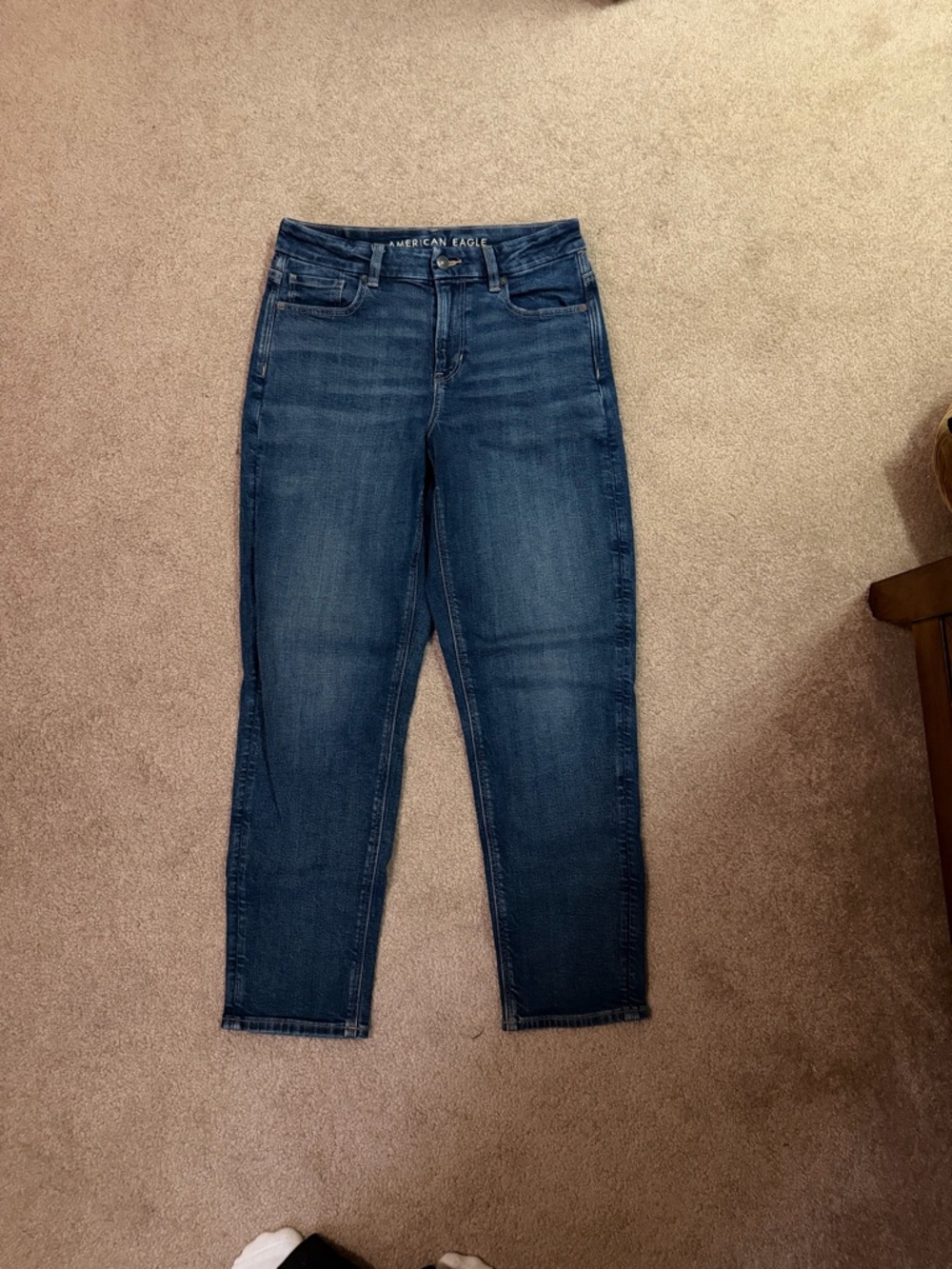 American Eagle Outfitters Dark Blue High-Rise Mom Jeans